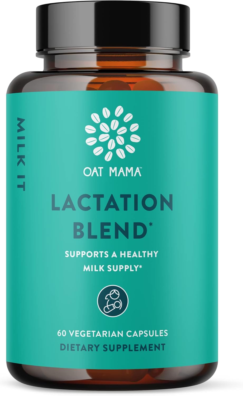 OAT MAMA Milk It Lactation Supplement with Moringa Powder, 60 Capsules for Postpartum Care