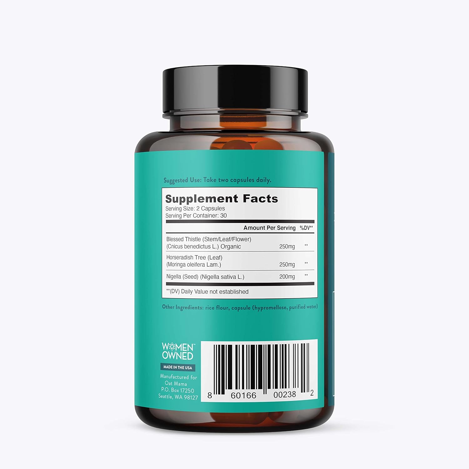 OAT MAMA Milk It Lactation Supplement with Moringa Powder, 60 Capsules for Postpartum Care