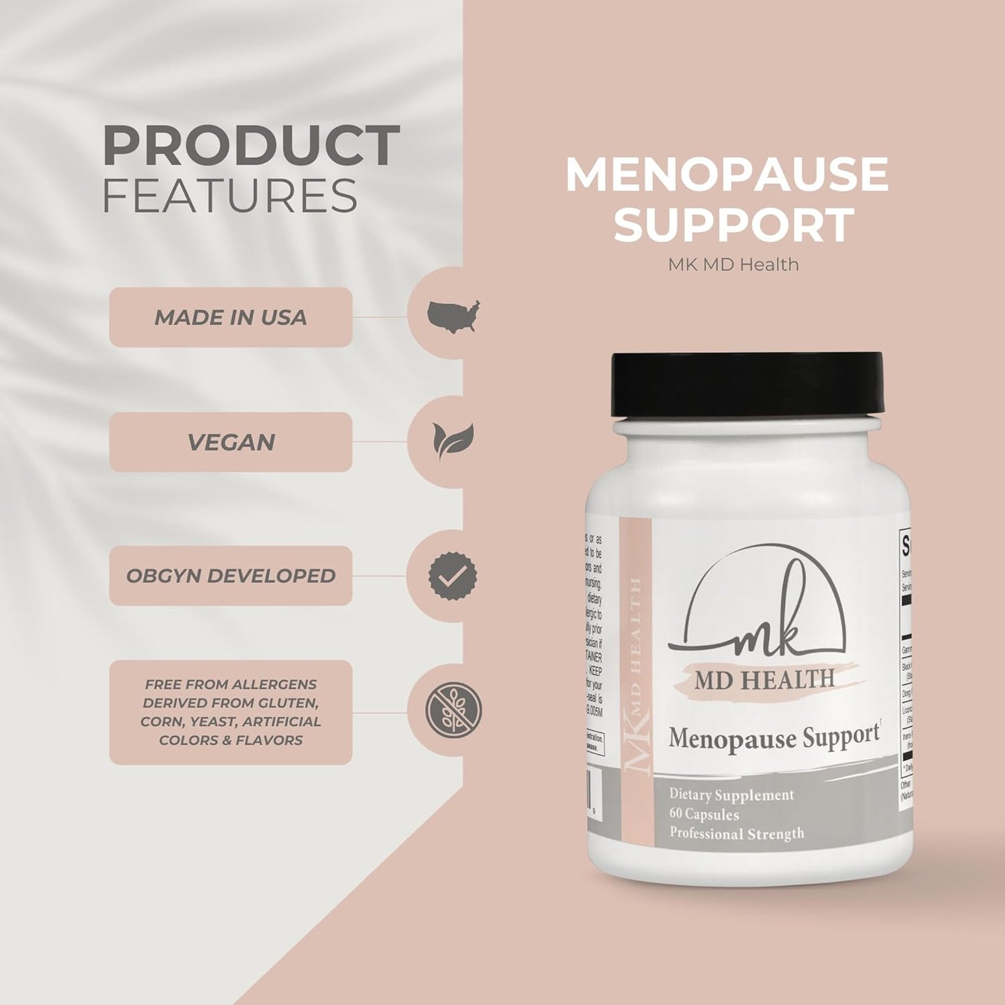 OBGYN-Developed Natural Menopause Support Supplement - Relieves Menopause Symptoms - 60 Count