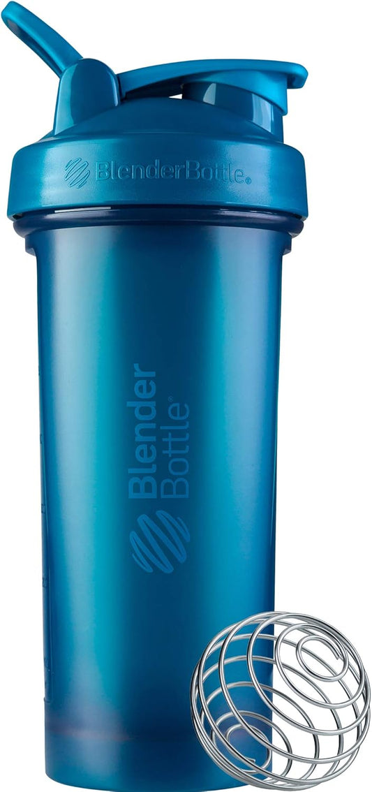 Ocean Blue 28-Ounce BlenderBottle Classic V2 Shaker Bottle Ideal for Protein Shakes and Pre Workout