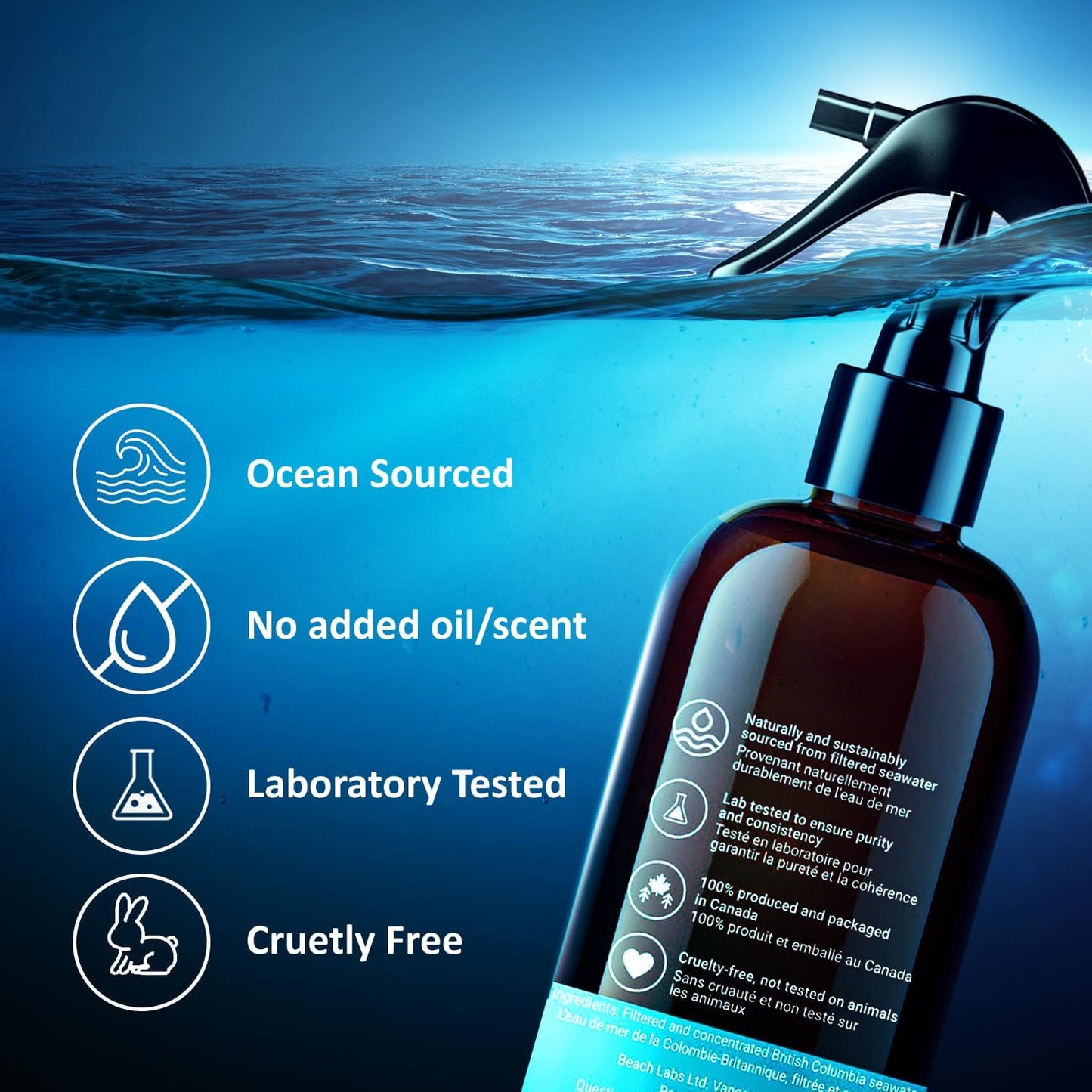 Ocean Sourced Magnesium Spray 2-Pack - 100% Canadian Made | Pure Concentrated Seawater for Feet and Body | Synergistic Trace Minerals for Wellness | 237 ml