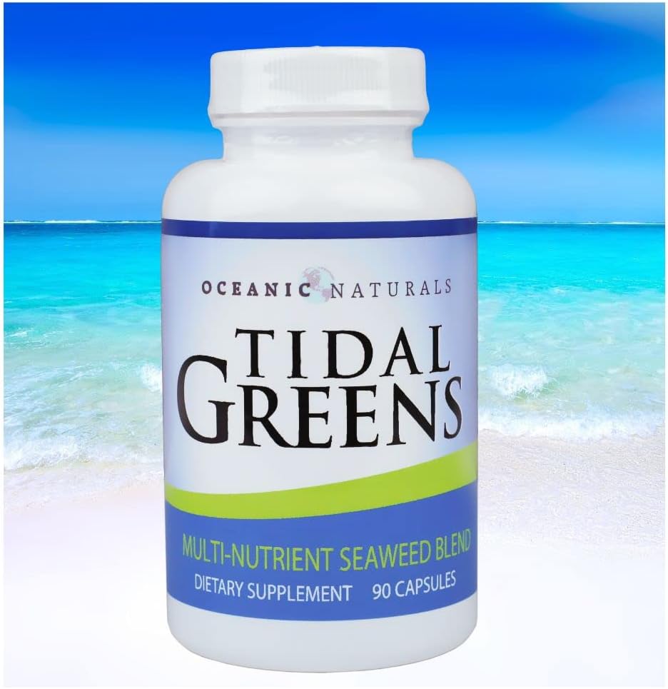Oceanic Naturals Tidal Greens Seaweed Supplement - Natural Iodine Source for Immune Support & Energy, 90 Vegetarian Capsules