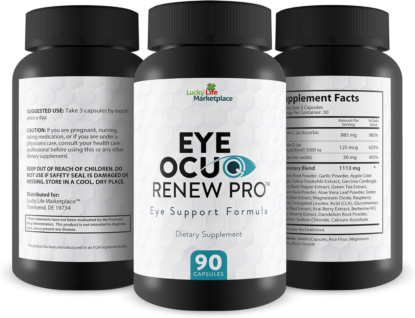 Ocuo Renew Pro Vision Supplements - Support Eye Health & Reduce Eye Strain - Promote Healthy Vision with Vitamins, Minerals, & Herbs