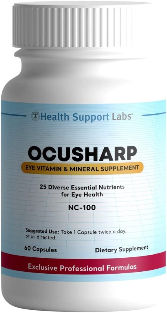 Ocusharp Vision Health Formula with Zeaxanthin, Lutein, Bilberry Extract - Eye Vitamin Supplement