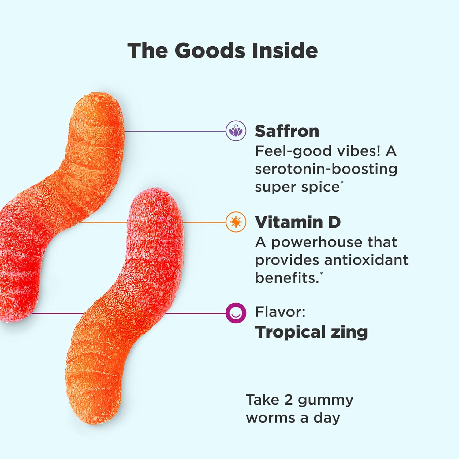 OLLY Hello Happy Gummy Worms & Goodbye Stress Softgels Bundle - Mood & Stress Support with Vitamin D, Saffron, GABA, Ashwagandha, L-Theanine, Lemon Balm