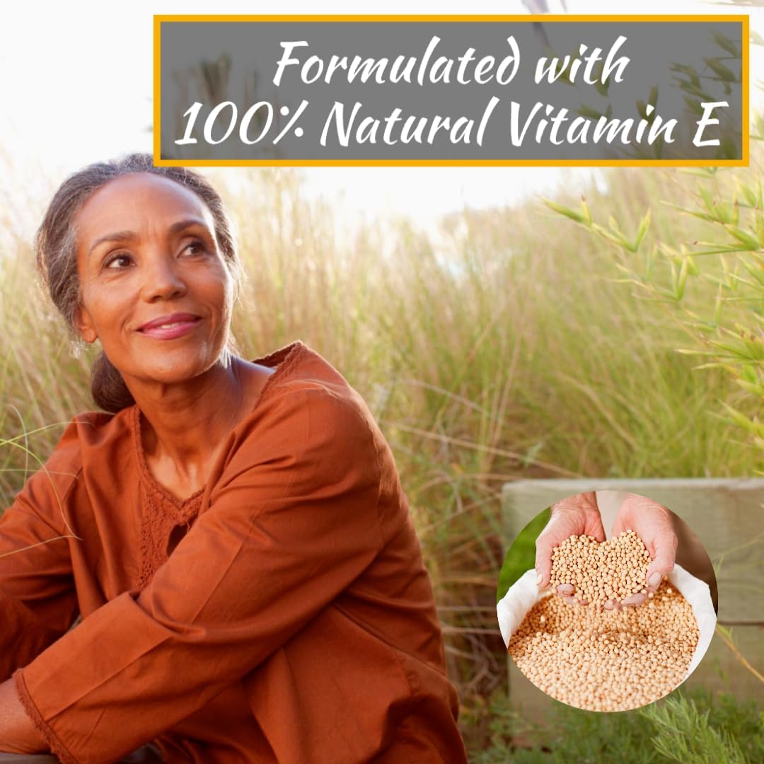 Olympian Labs Vitamin E Tocomin Softgels - 200IU, 60 Servings - Support Brain, Skin & Hair, Fight Free Radicals