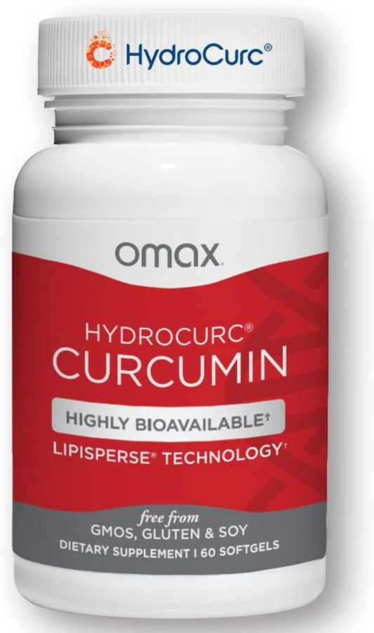 Omax3 HydroCurc Turmeric Curcumin Softgels - Natural Joint Relief, High Bioavailability, Nanoparticle Formula (60 Softgels)