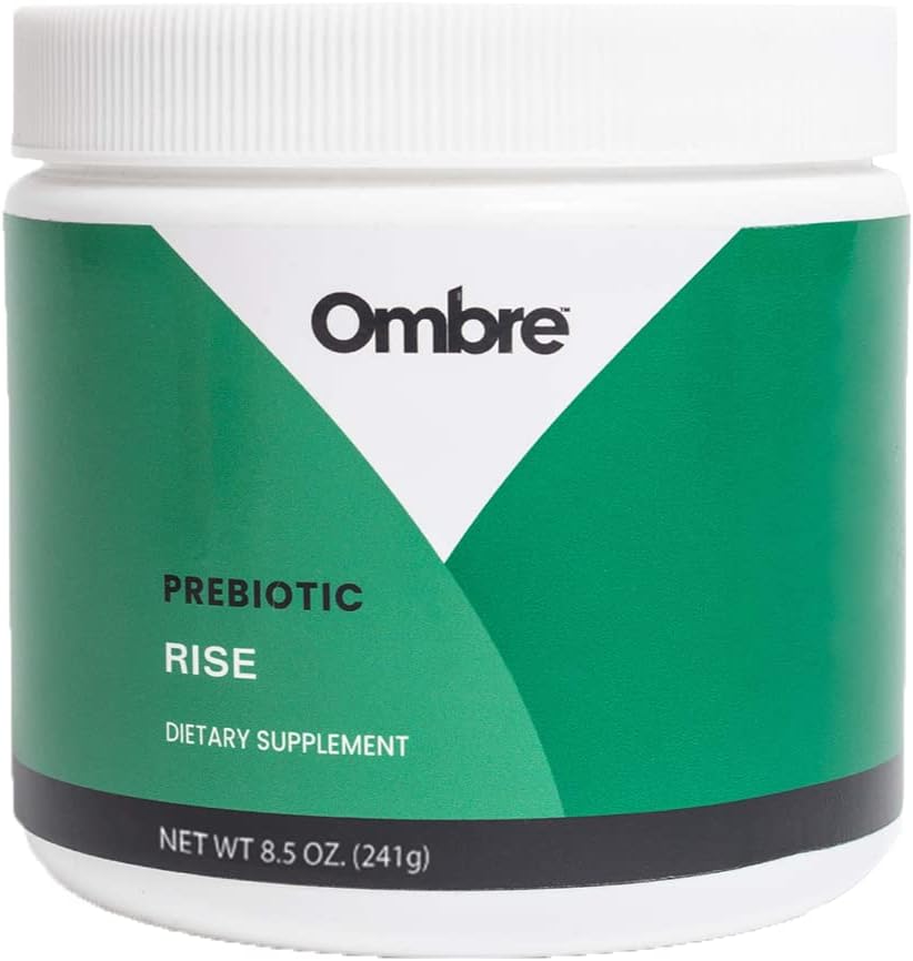 Ombre Rise Prebiotic Powder Fiber Supplement for Digestive Regularity, Wellness - Water Soluble, Fast-Absorbing, Gentle on Stomach - 8.5oz Tub, 30 Servings