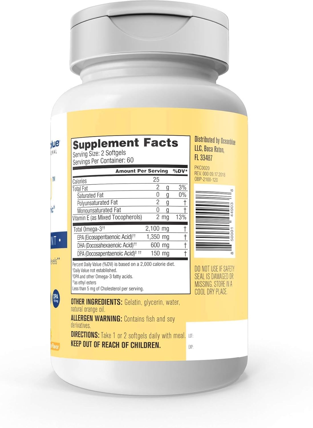 Omega 2100 Ocean Blue Nutritional Supplement - 120 Count Bottle