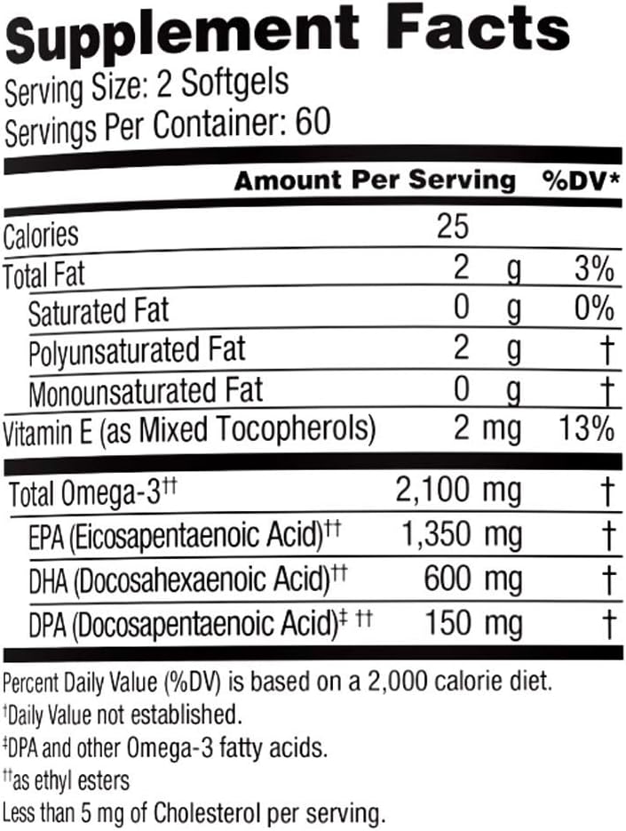 Omega 2100 Ocean Blue Nutritional Supplement - 120 Count Bottle
