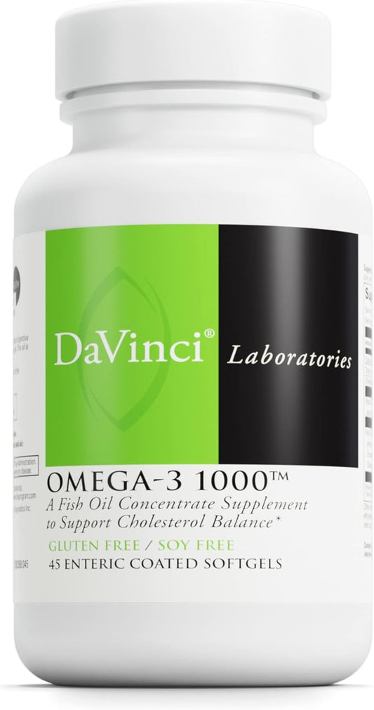 Omega-3 1000 Dietary Supplement for Cholesterol and Immune Support - 45 Enteric Coated Softgels - Gluten-Free - BoostGo Australia