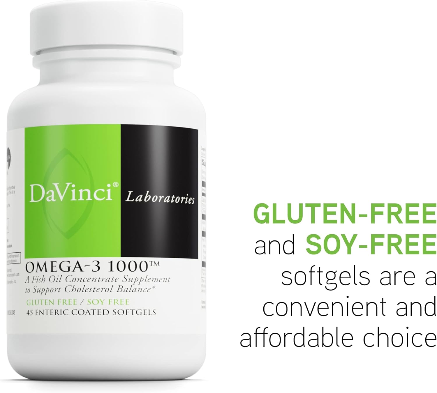 Omega-3 1000 Dietary Supplement for Cholesterol and Immune Support - 45 Enteric Coated Softgels - Gluten-Free - BoostGo Australia