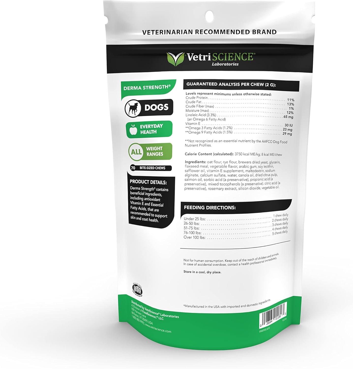 Omega 3, 6, and 9 Skin and Coat Chews for Dogs - Reduce Shedding, Support Skin Health - 70 Chews