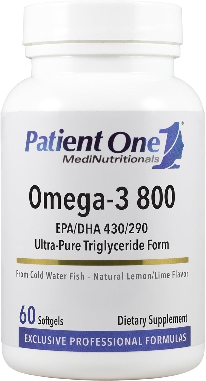 Omega-3 800 Fish Oil Supplement for Heart, Cognitive, and Joint Health - 60 Softgels with EPA and DHA