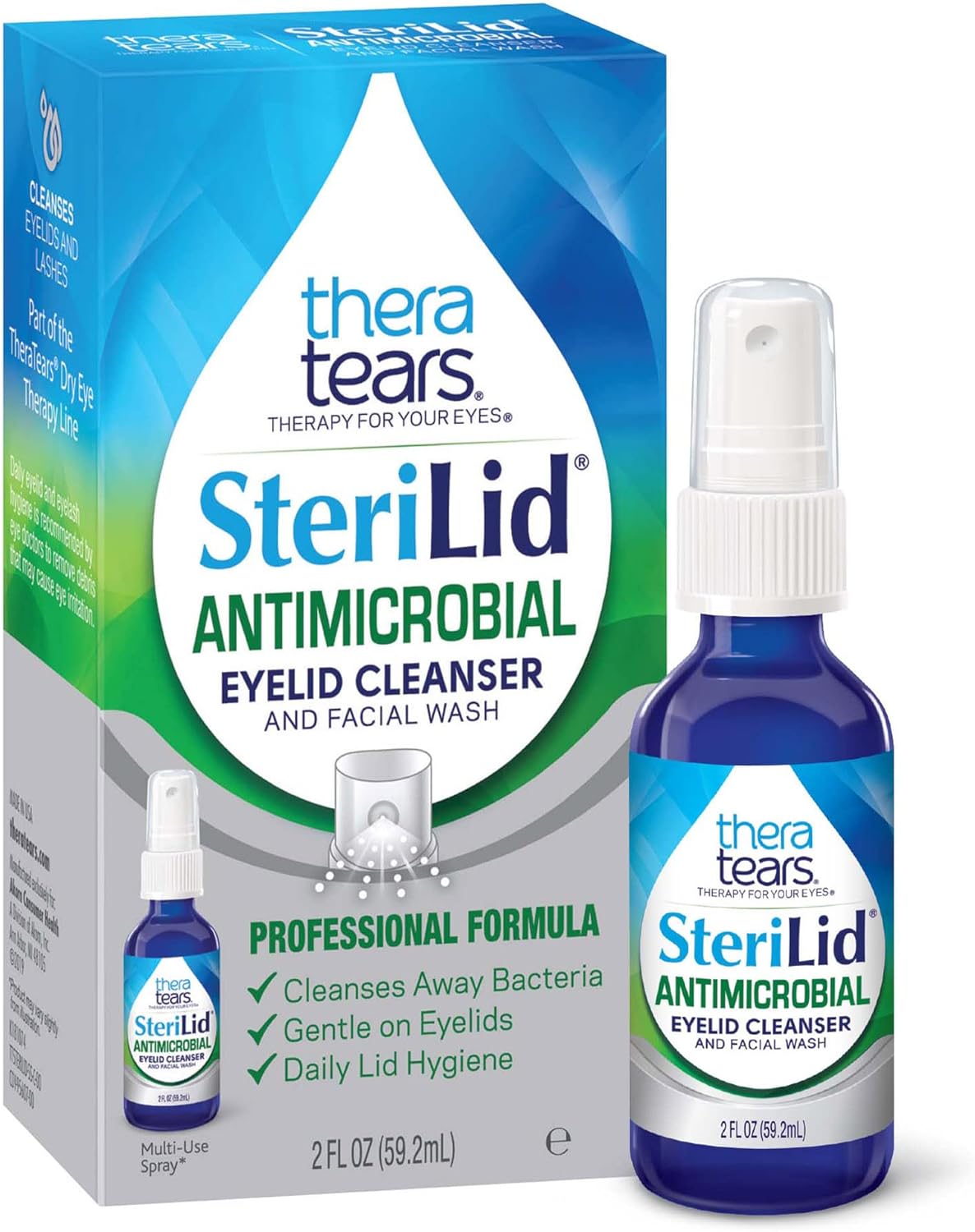 Omega 3 Eye Nutrition Supplement with SteriLid Eyelid Cleanser, 180 Count & 2 fl oz Spray