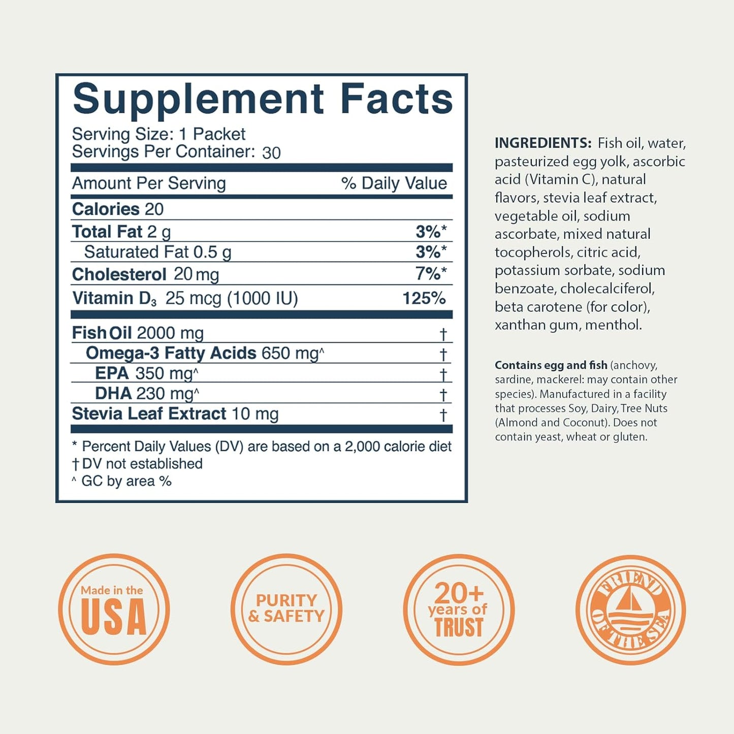Omega-3 Fish Oil Family Bundle (60 Squeeze Packets) - 2400mg/650mg Omega-3 + Vitamin D, High Absorption, No Aftertaste - Coconut Bliss & Tropical Orange