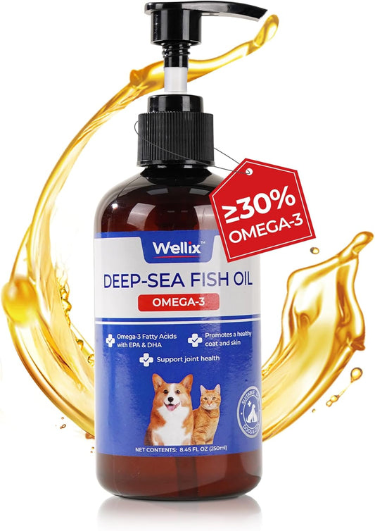 Omega 3 Fish Oil for Dogs - Superior to Salmon Oil - Dog Supplement for Skin, Coat, Heart, Joint & Immune Health - Rich in EPA & DHA
