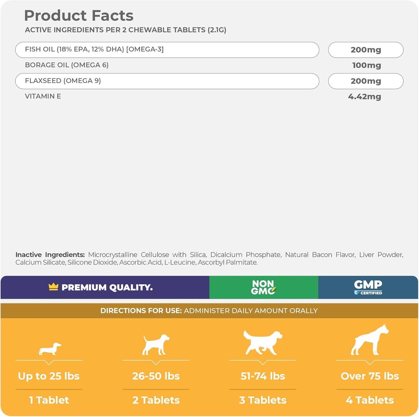 Omega 3 Fish Oil for Dogs with Omega 3, 6, and 9 - 120 Chewable Tablets for Dog Shedding, Itchy Skin, Joint & Heart Support