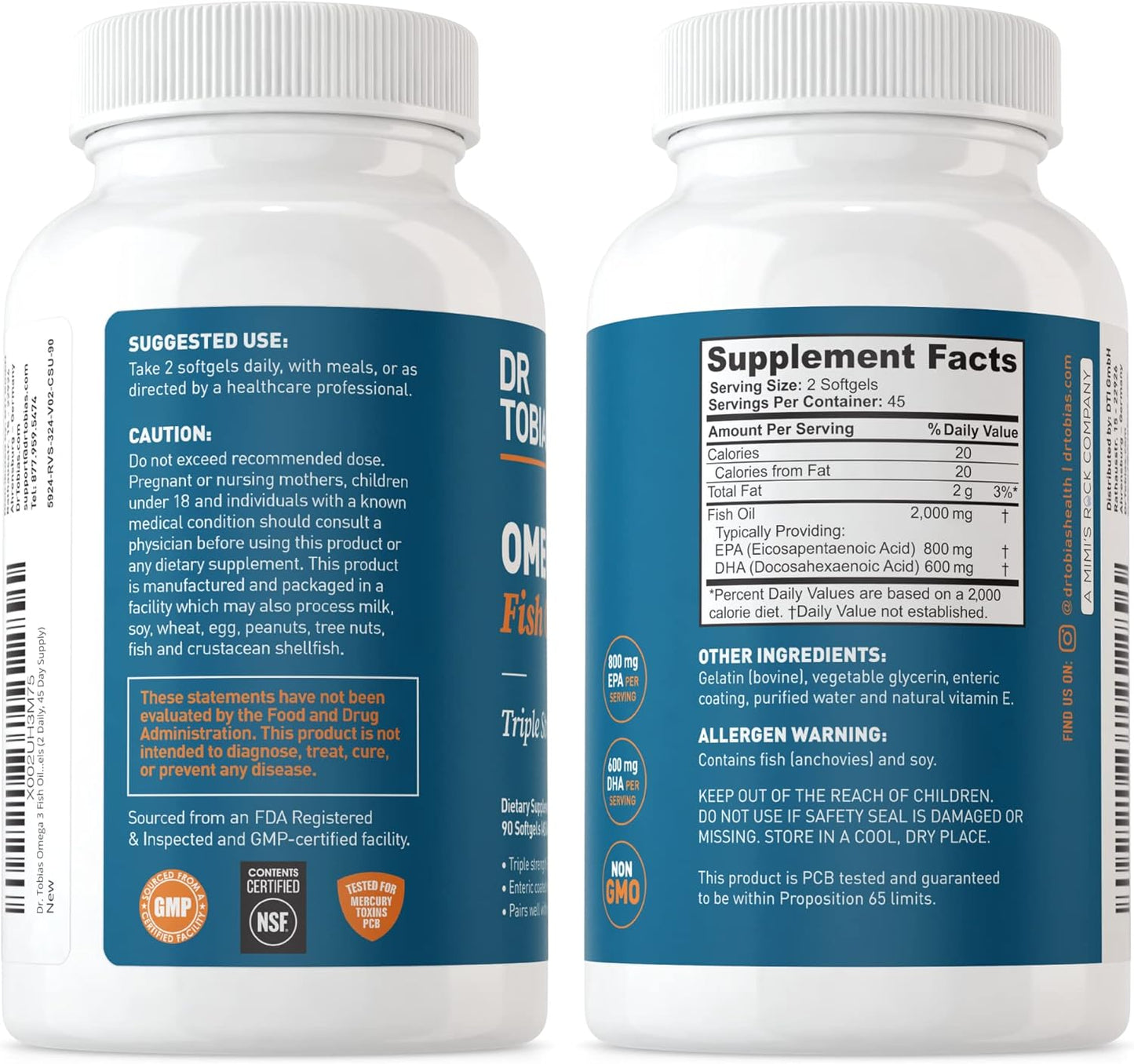 Omega 3 Fish Oil & Psyllium Daily Supplements for Heart, Brain & Immune Support, Psyllium Husk Capsules for Healthy Bowel Movement