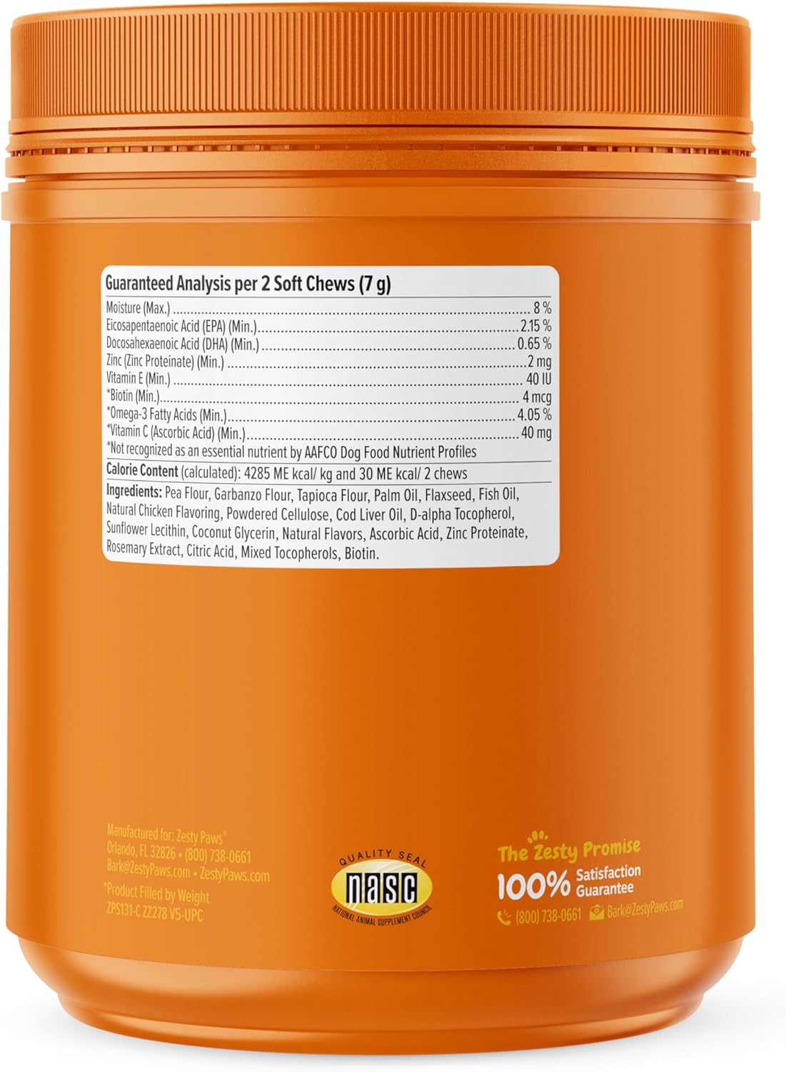 Omega 3 Fish Oil Soft Chews for Dogs - Skin Relief & Coat Supplement - Chicken Flavor - 250ct