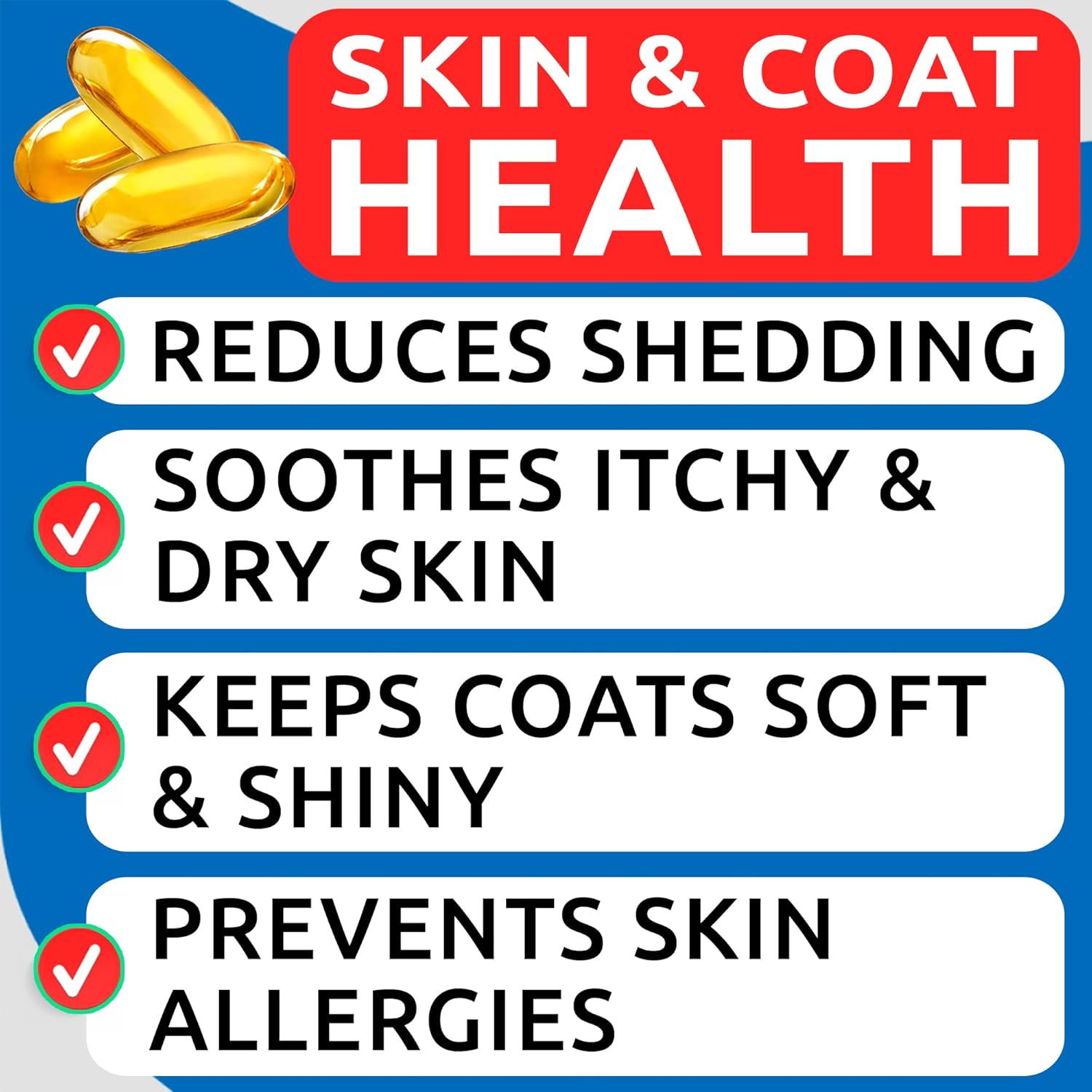 Omega 3 Fish Oil Softgels for Dogs - 180 Pack - Shedding, Skin Allergy, Itch Relief, Hot Spots, Joint Health - Skin and Coat Supplement - EPA & DHA Fatty Acids - Salmon Oil