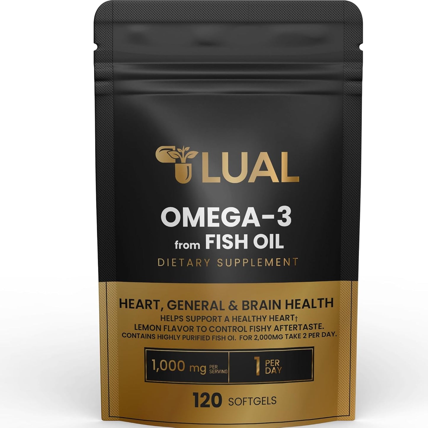 Omega-3 Fish Oil Supplement 1000mg - 120 Soft Gels | High Omega-3 Fatty Acids | Fish Oil Omega 3 Supplements