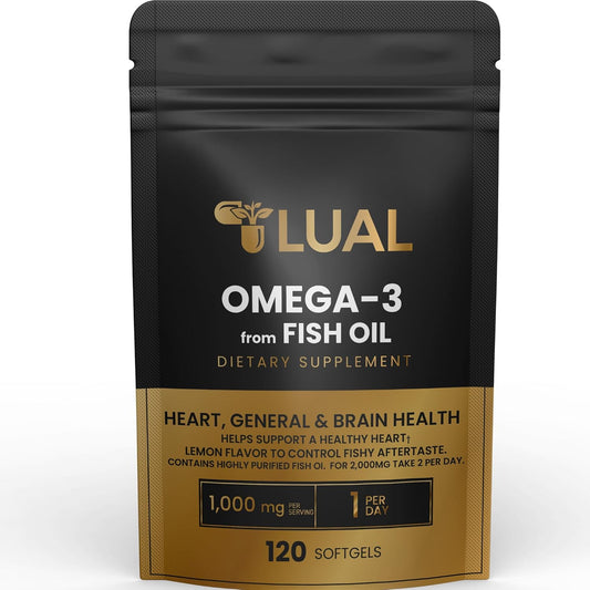 Omega-3 Fish Oil Supplement 1000mg - 120 Soft Gels | High Omega-3 Fatty Acids | Fish Oil Omega 3 Supplements