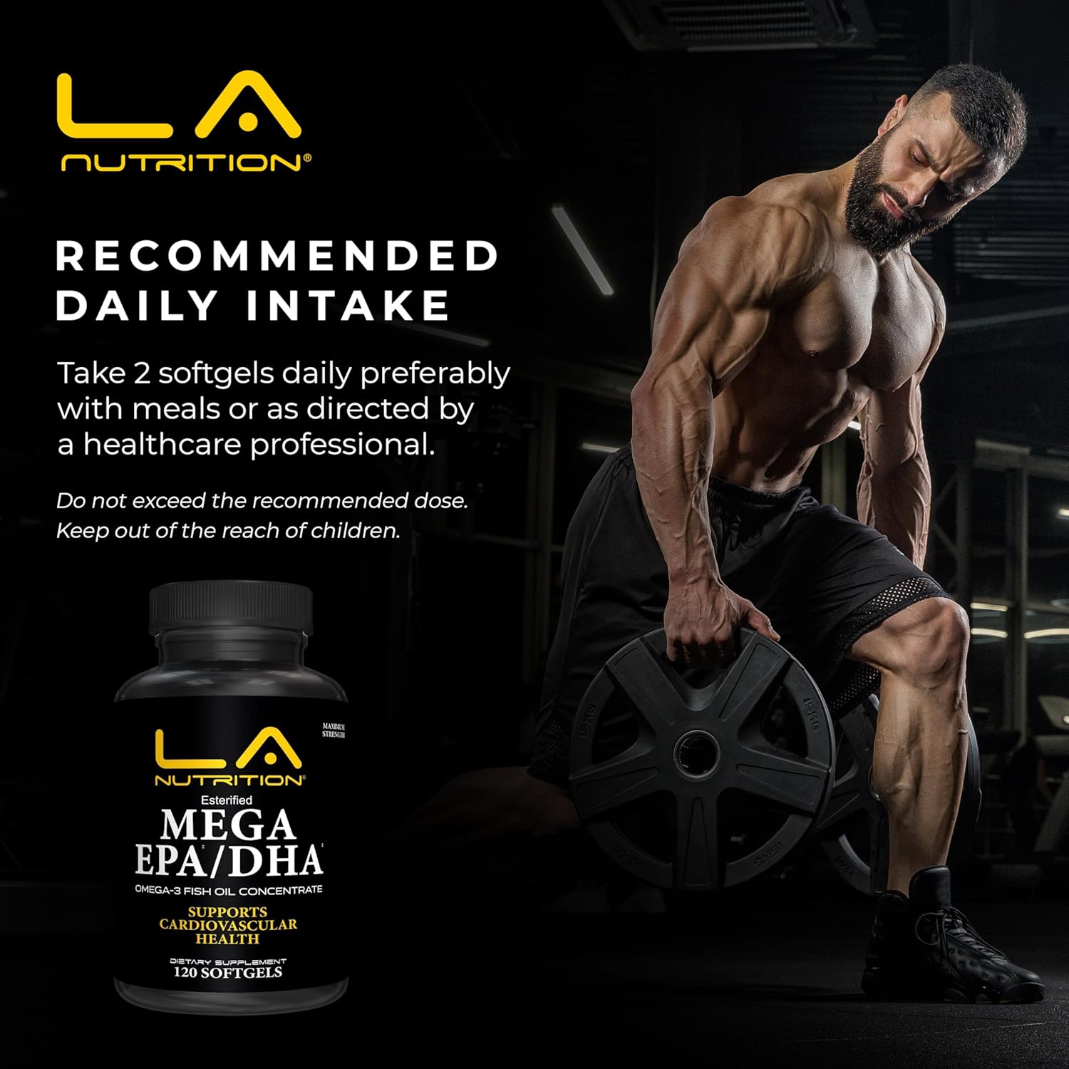 Omega 3 Fish Oil Supplement for Bodybuilders - 60 Softgels, 60-Day Supply