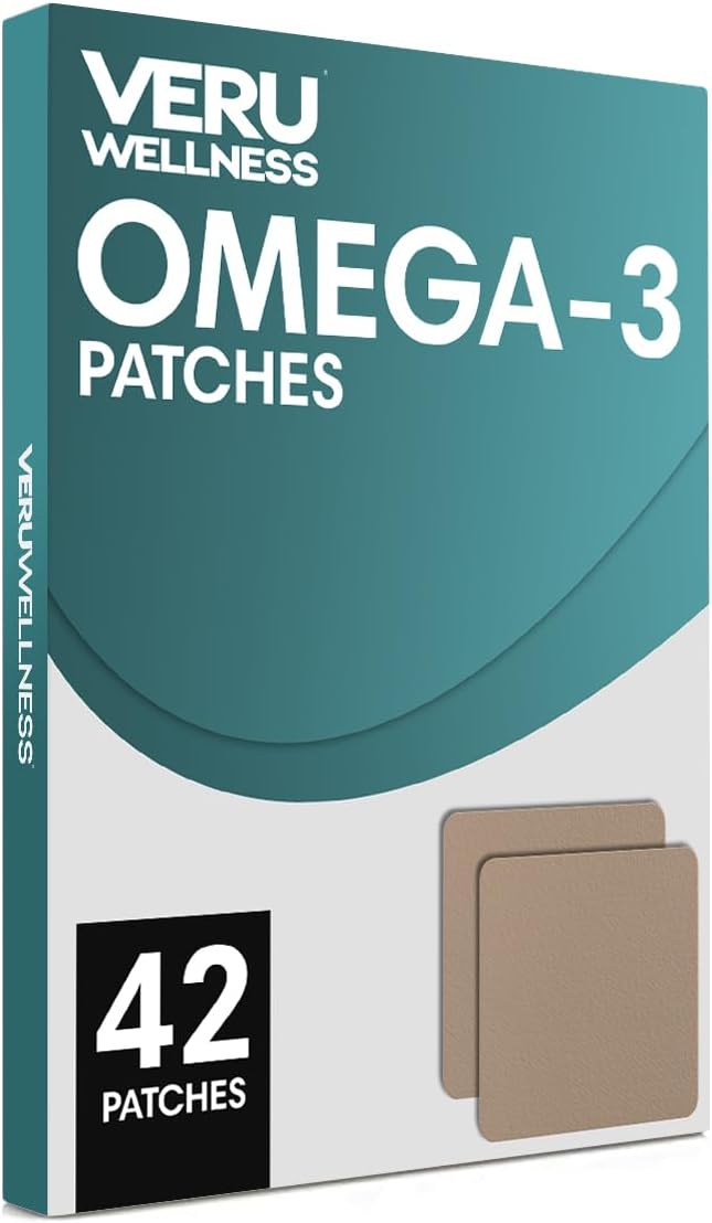 Omega-3 Plus Daily Patch - Self Adhesive Time Release Topical Patch for 8-10 Hours (42 Day Supply)