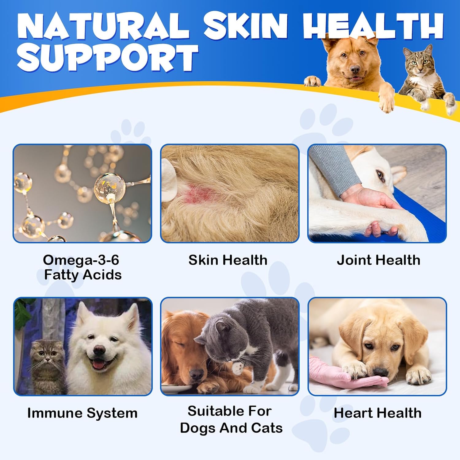 Omega-3 Salmon Oil Soft Gels for Pets (120pcs) - Skin & Coat Health Supplement with EPA & DHA Fatty Acids - Fish Oil Pills for Shedding, Allergy Relief