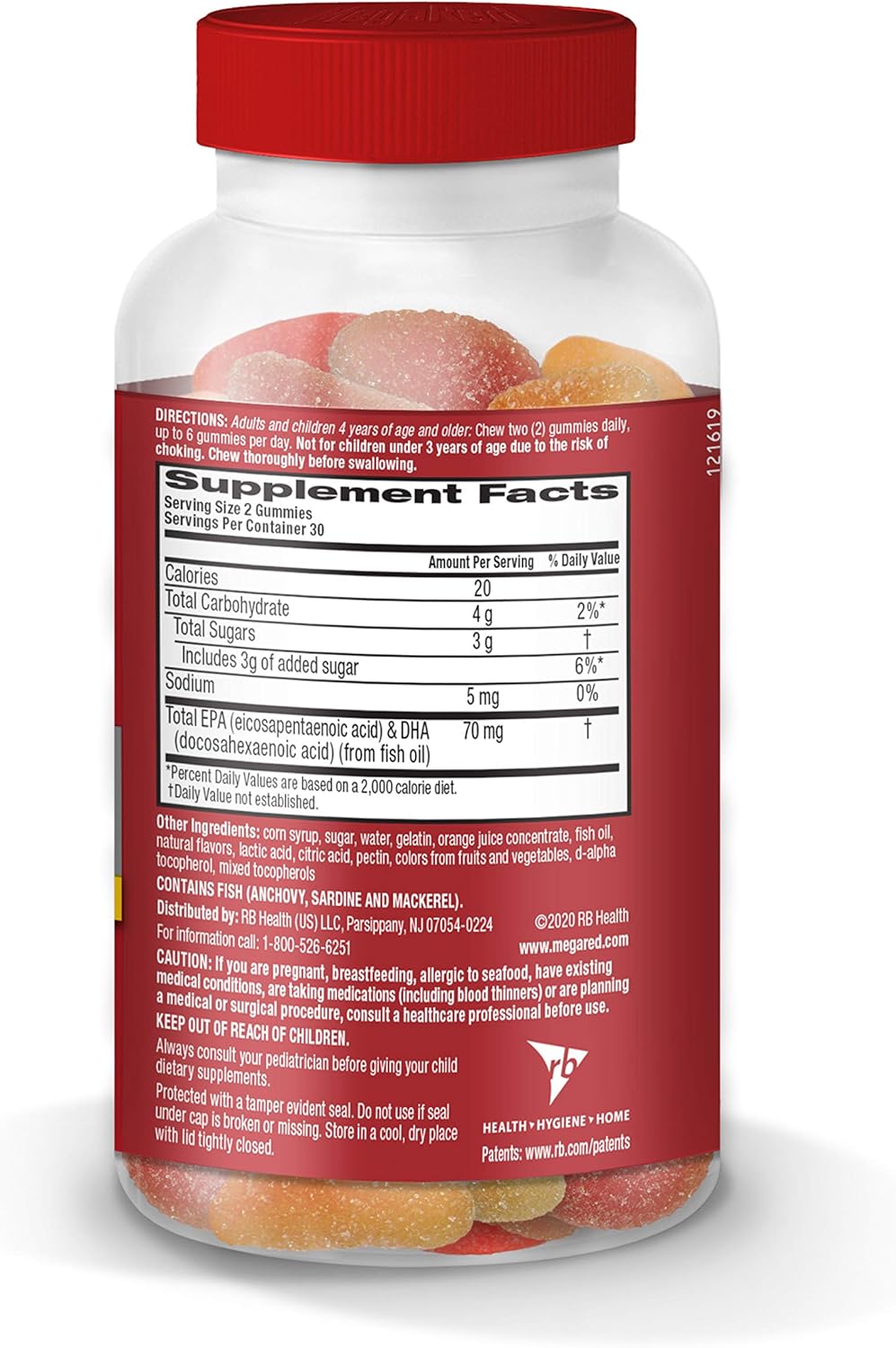 Omega-3 Watermelon & Orange Gummies for Heart, Joints, Brain & Eye Health, 60 Count Bottle with EPA, DHA, Fish Oil