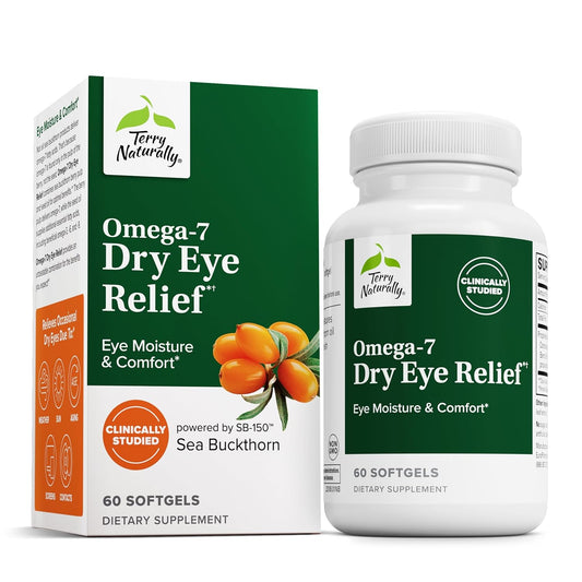Omega-7 Dry Eye Relief Softgels with Buckthorn Seed Oil - 60 Count Dietary Supplement for Eye Health and Dry Eye Relief - BoostGo Australia