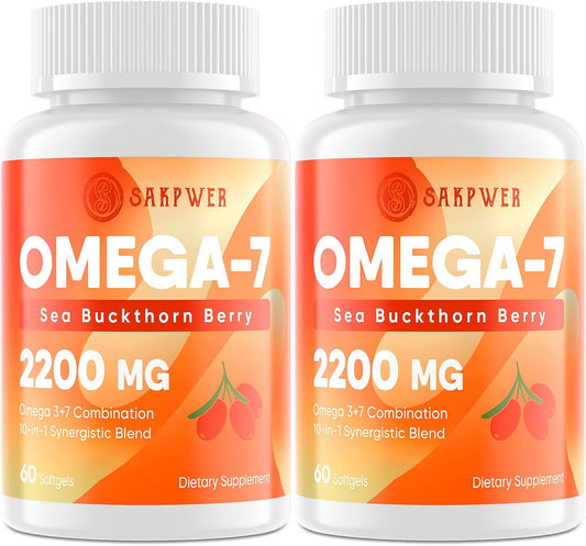 Omega-7 Sea Buckthorn Oil with Fish Oil, Cinnamomum, Fenugreek, Green Tea - Non-GMO, Gluten-Free (2 Pack) - BoostGo Australia
