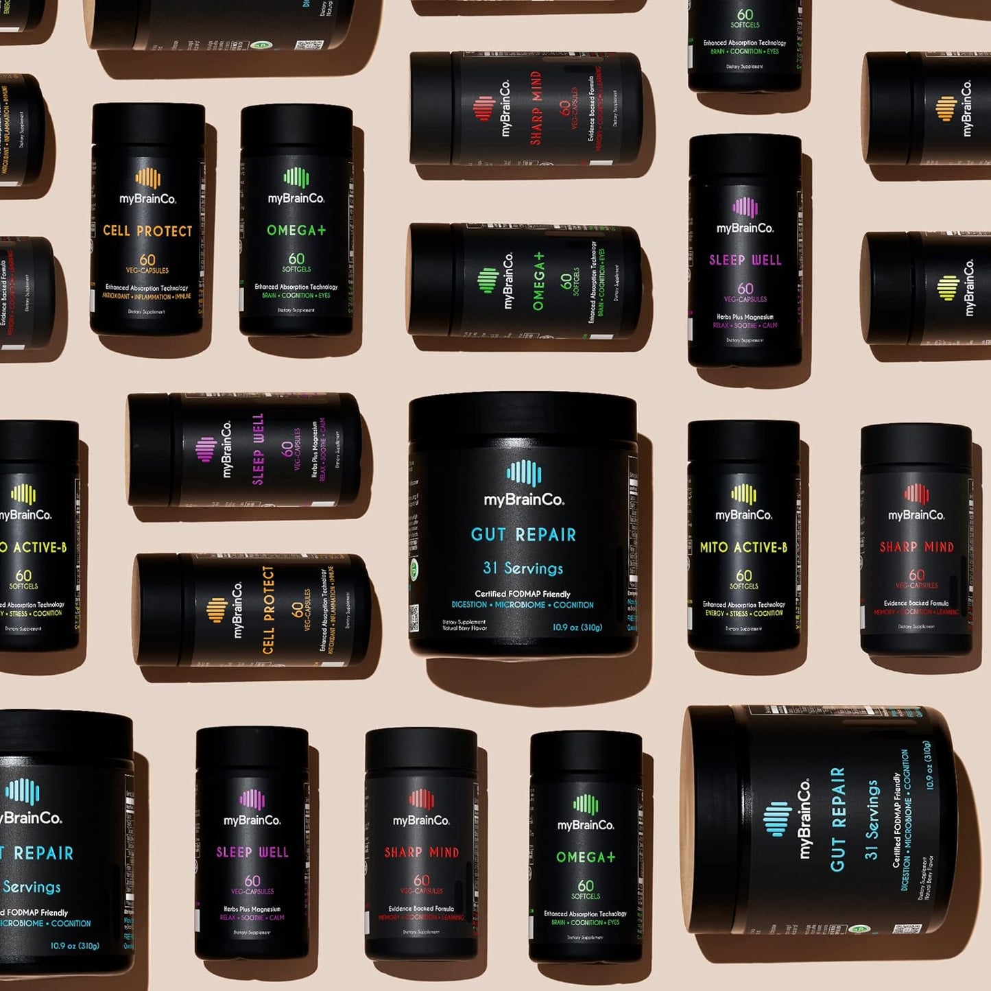 Omega+ Brain Health Supplement with EPA DHA Omega 3, Tocotrienols Vitamin E - Supports Cognitive Function, Mood, Eye Health & Immunity (60 Softgels)