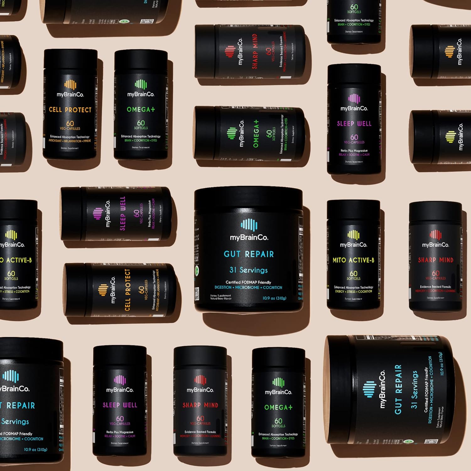 Omega+ Brain Health Supplement with EPA DHA Omega 3, Tocotrienols Vitamin E - Supports Cognitive Function, Mood, Eye Health & Immunity (60 Softgels)