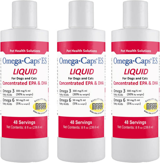 Omega-Caps ES Liquid for Dogs and Cats, Omega-3 Supplement with EPA and DHA, Supports Healthy Joints, Skin, and Coat, 24-oz Bottle