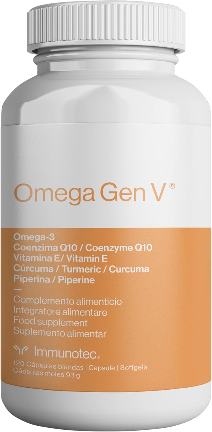 Omega Gen V® 5-in-1 Formula: Omega-3 Fish Oil with EPA & DHA, CoQ10, Turmeric, Piperine & Vitamin E | Promotes Heart, Brain, Eye & Immune Health | Fast Absorbing | 120 Soft Gels