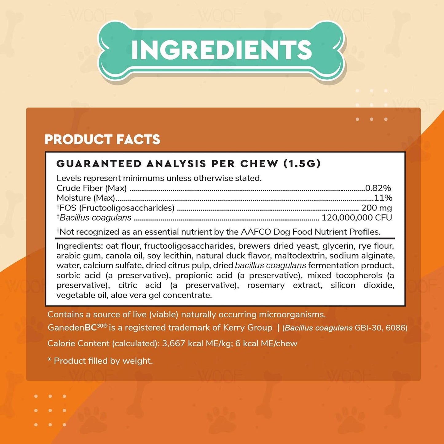 Omega Max Fish Oil Probiotic Chews for Dogs - Joint Health, Skin Moisture, Gut Health - 16oz Omega Max, 90 Probiotic Chews