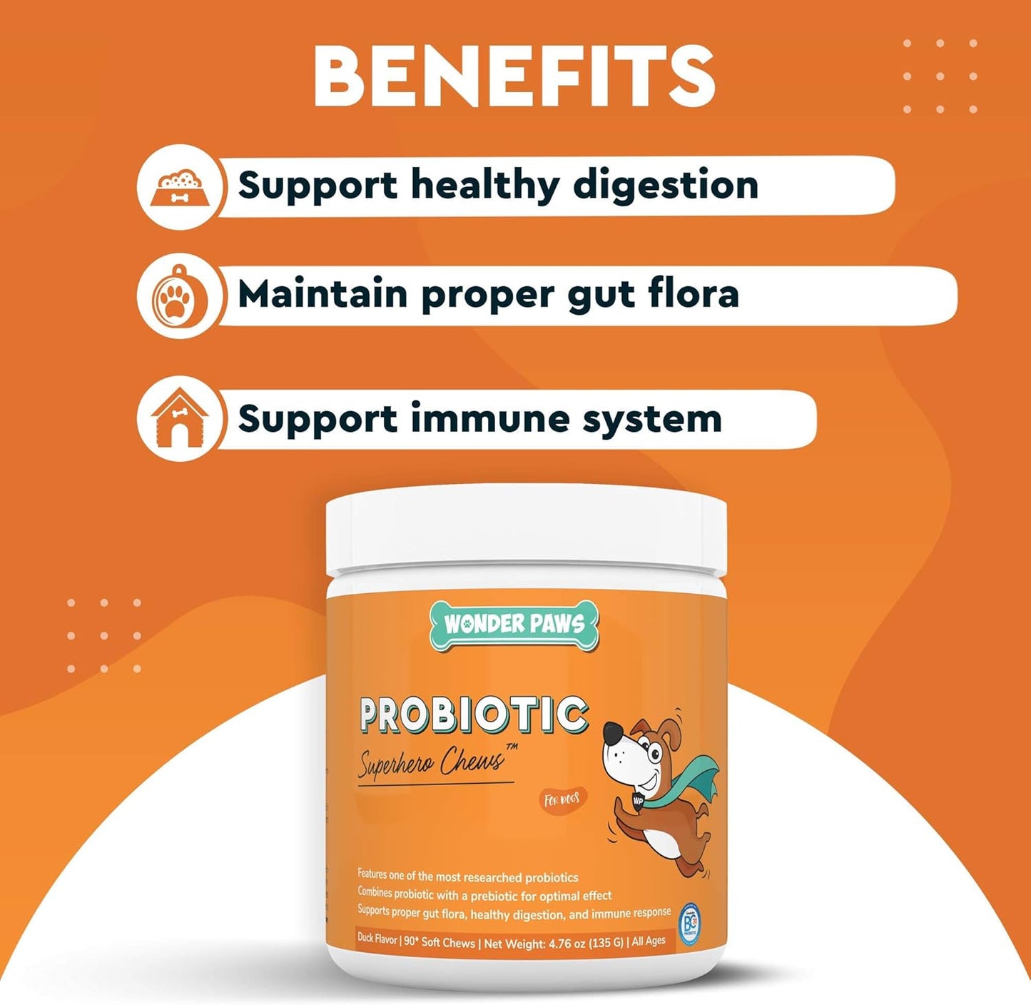 Omega Max Fish Oil Probiotic Chews for Dogs - Joint Health, Skin Moisture, Gut Health - 16oz Omega Max, 90 Probiotic Chews