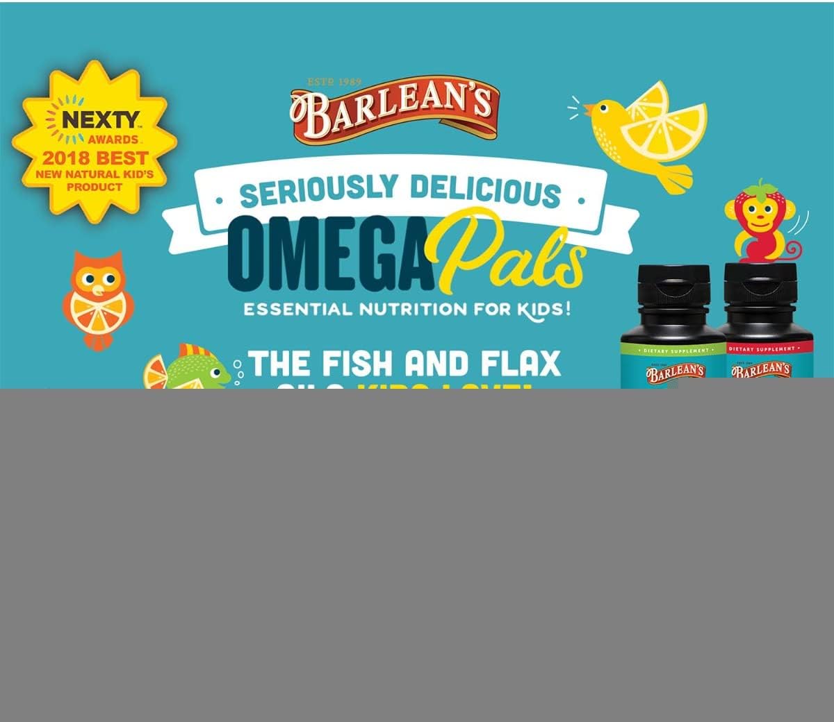 Omega Pals Hooty Fruity Tangerine Fish Oil & Chocolate Silk Greens Powder Bundle for Healthy Kids