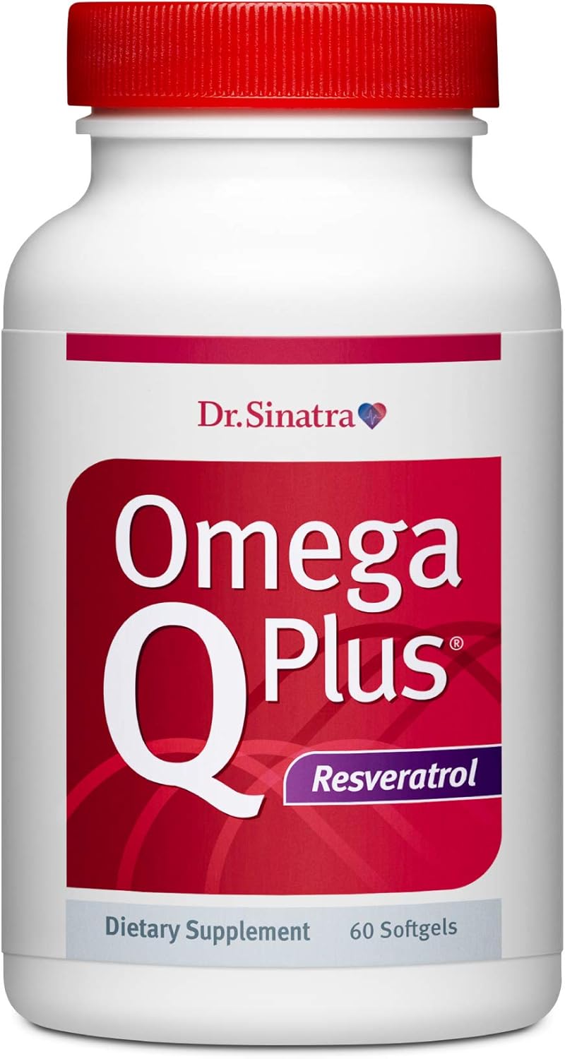 Omega Q Plus Resveratrol by Dr. Sinatra - Heart & Body Health Supplement with Omega-3, CoQ10, and Resveratrol (60 softgels)