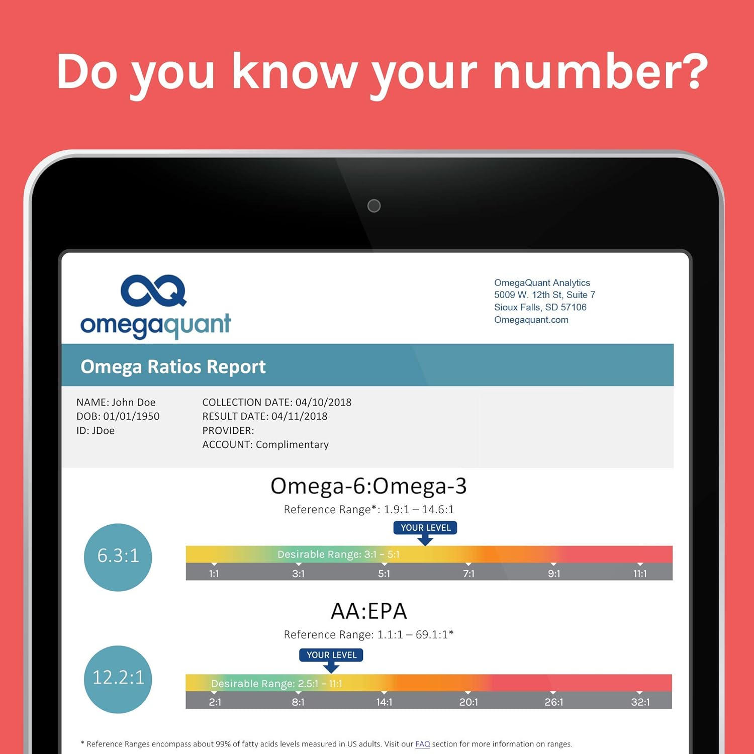 OmegaQuant Omega-3 Index Plus Test Kit - Measure Blood Omega-3, Trans Fats, Omega-6 Ratios | Original Home Blood Test