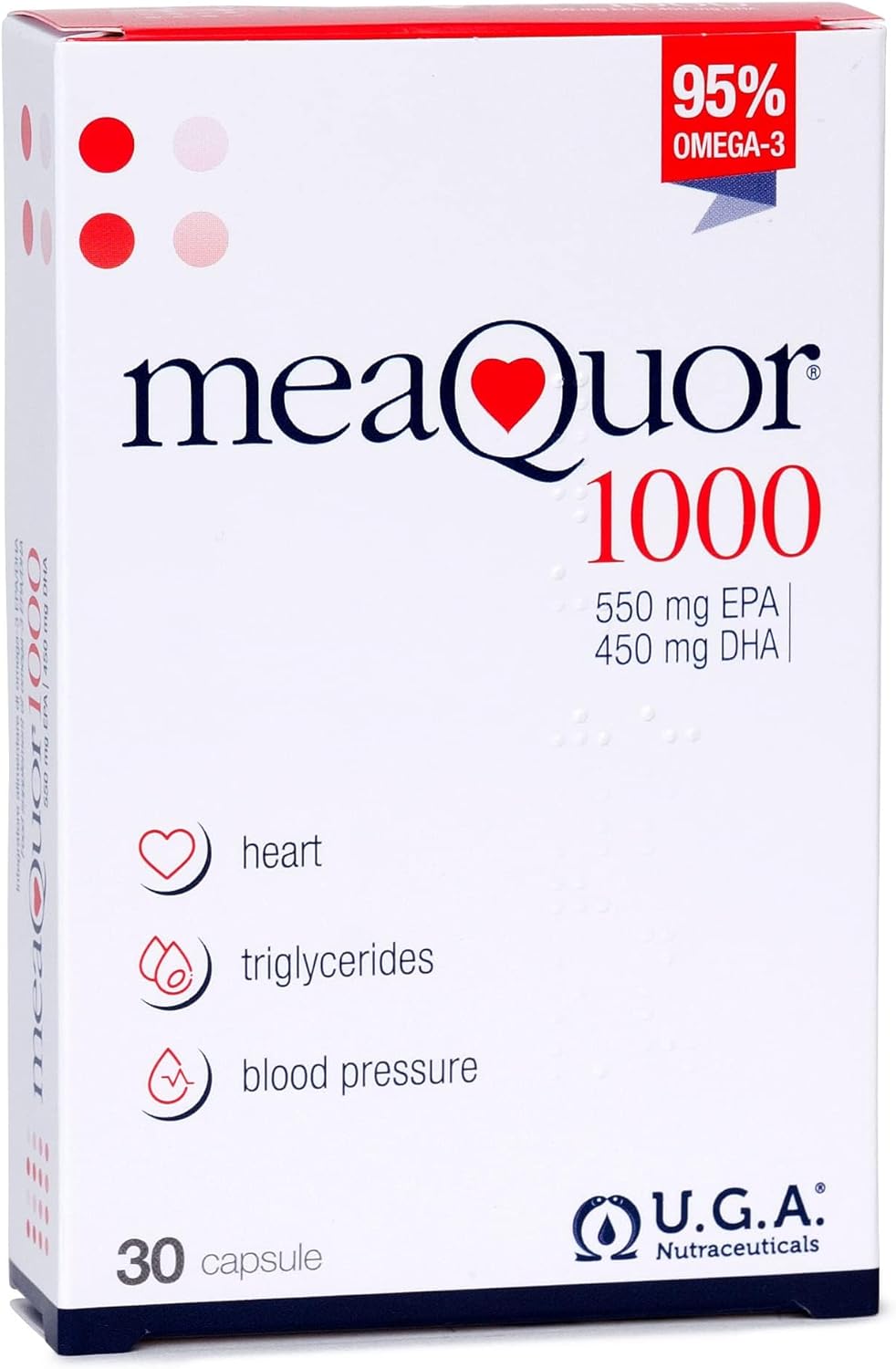 OMEGOR MEAQUOR 1000 Omega 3 Supplement - 30 Softgels, 1000mg EPA & DHA, IFOS 5-Star Certified, Heavy Metal-Free, No Aftertaste