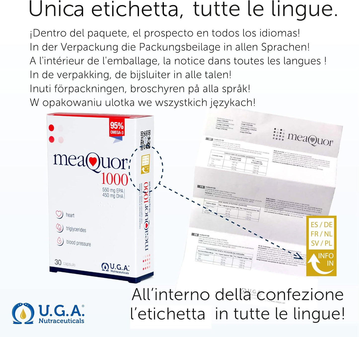 OMEGOR MEAQUOR 1000 Omega 3 Supplement - 30 Softgels, 1000mg EPA & DHA, IFOS 5-Star Certified, Heavy Metal-Free, No Aftertaste