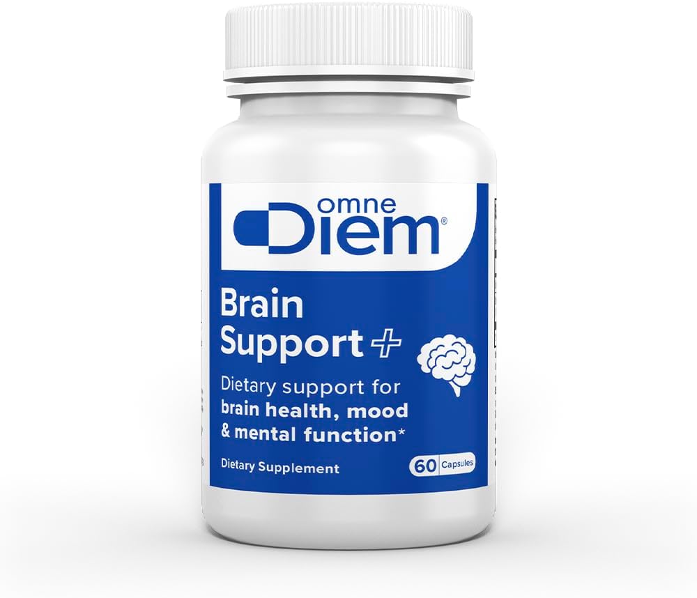 Omne Diem Brain Support Capsules with Cerenx & MecobalActive - Dietary Supplement for Brain Health, Mood & Mental Function - 60 Count