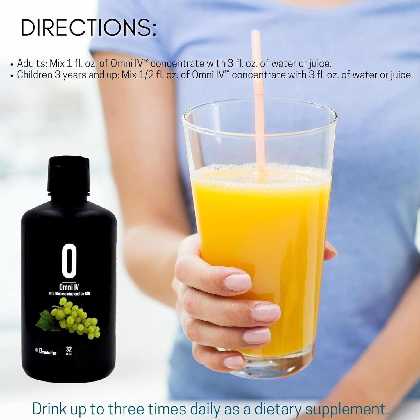 Omnitrition Omni IV Liquid Supplement with Glucosamine and Co-Q10 - 32 oz Bottle