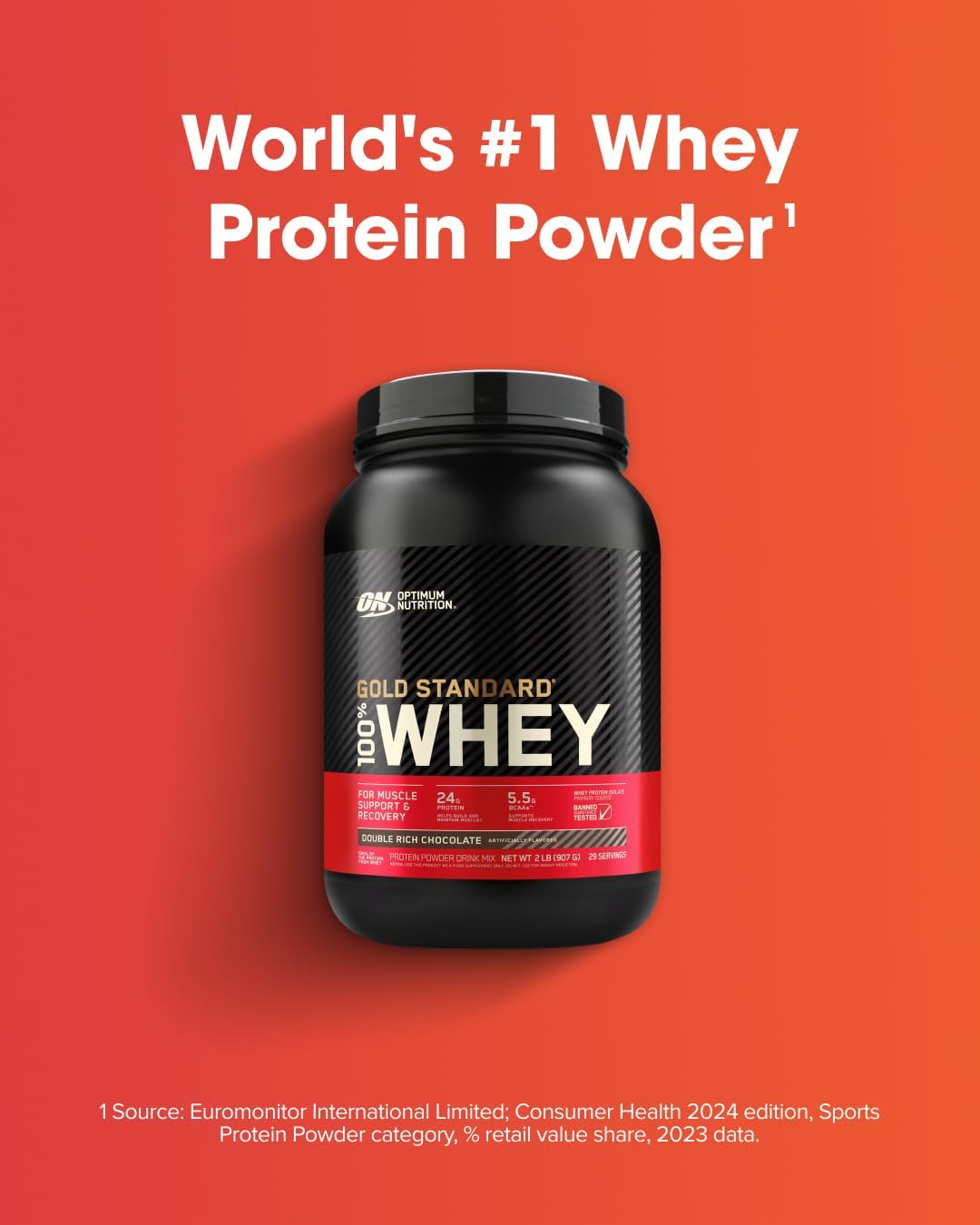 ON Gold Standard Whey Protein Isolate + Micronized Creatine Combo - Double Rich Chocolate, 2 Lbs + Unflavored, 300g