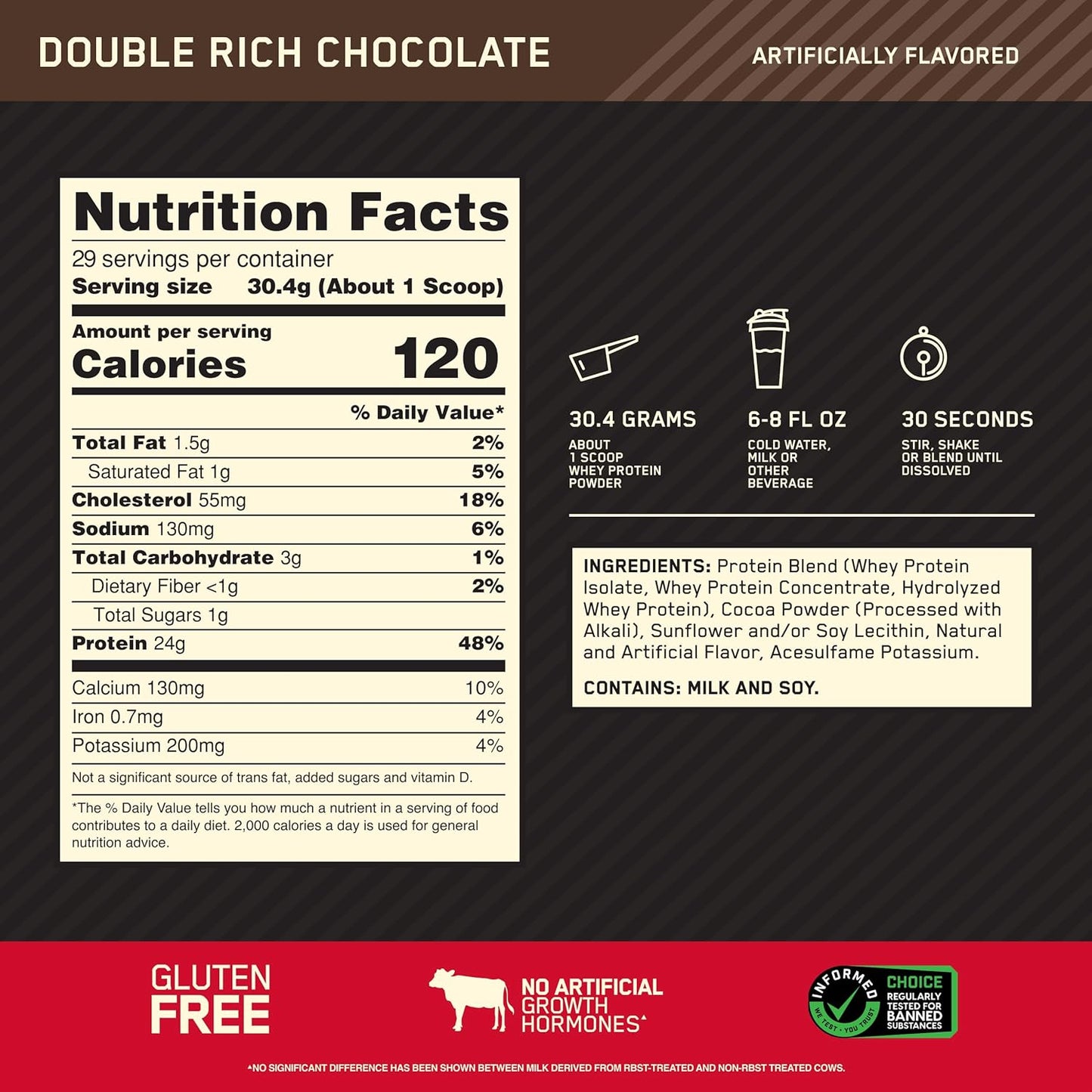 ON Gold Standard Whey Protein Isolate + Micronized Creatine Combo - Double Rich Chocolate, 2 Lbs + Unflavored, 300g