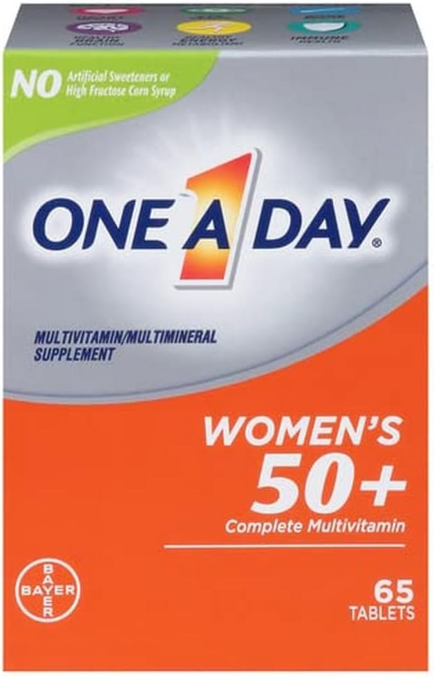 ONE A DAY Women's 50+ Healthy Advantage Multivitamin Tablets, 65 Count - Vitamin A, C, E, B1, B2, B6, B12, D, Calcium Supplement