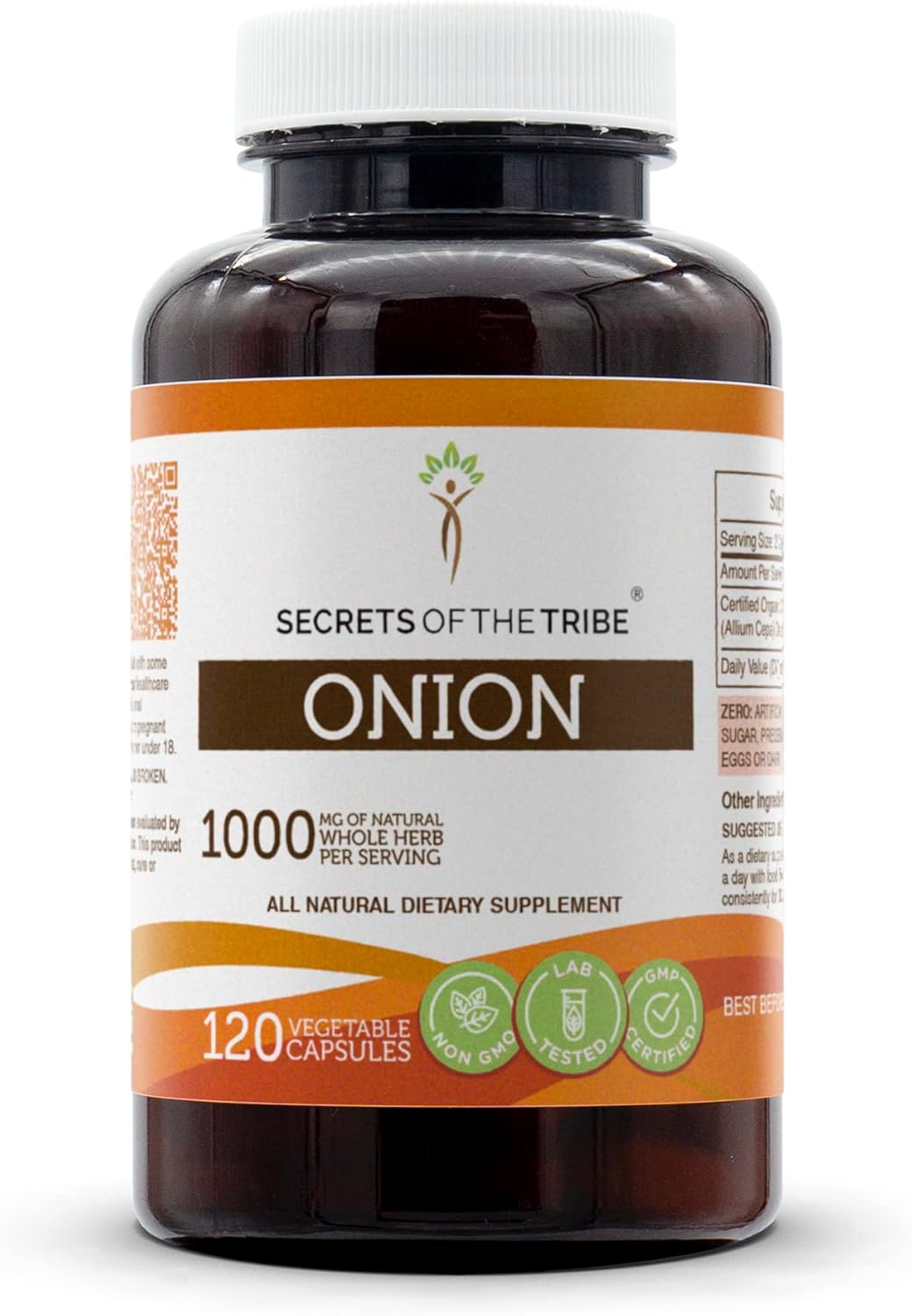 Onion 120 Capsules by Secrets of the Tribe - Allium Cepa Dried Bulb in Vegetable Capsules